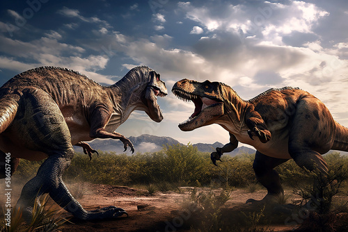 dinosaurs fighting Generative AI © TASMAGORIA