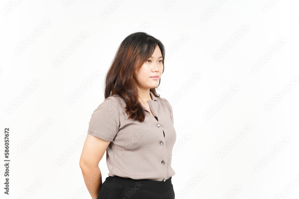 Side View Standing Of Beautiful Asian Woman Isolated On White Background Side View Standing Of Beautiful Asian Woman Isolated On White Background