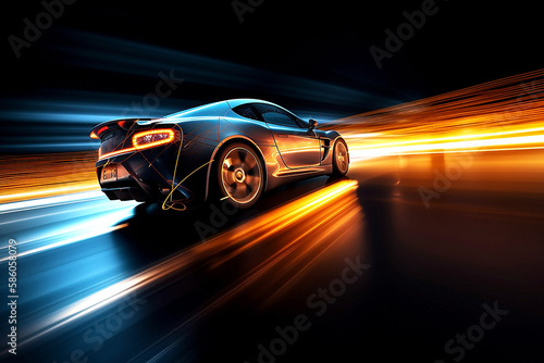 fast driving car Generative AI © TASMAGORIA