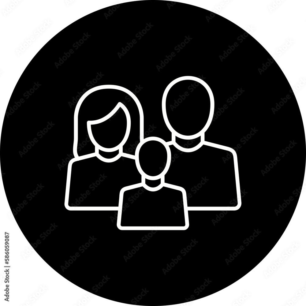 Family Line Inverted Icon Family Line Inverted Icon