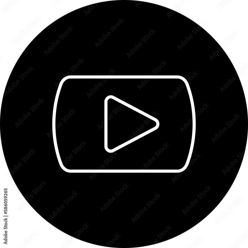 Youtube Line Inverted Icon Youtube Line Inverted Icon