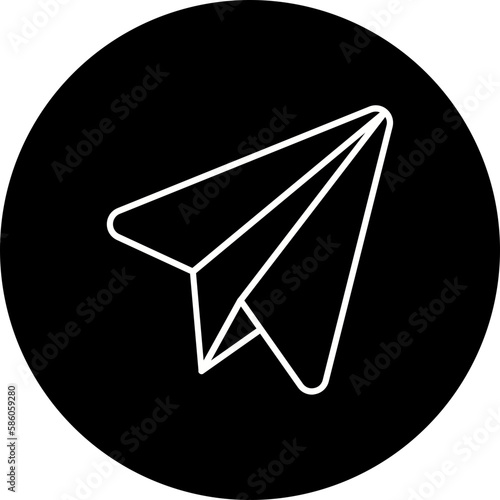Telegram Line Inverted Icon