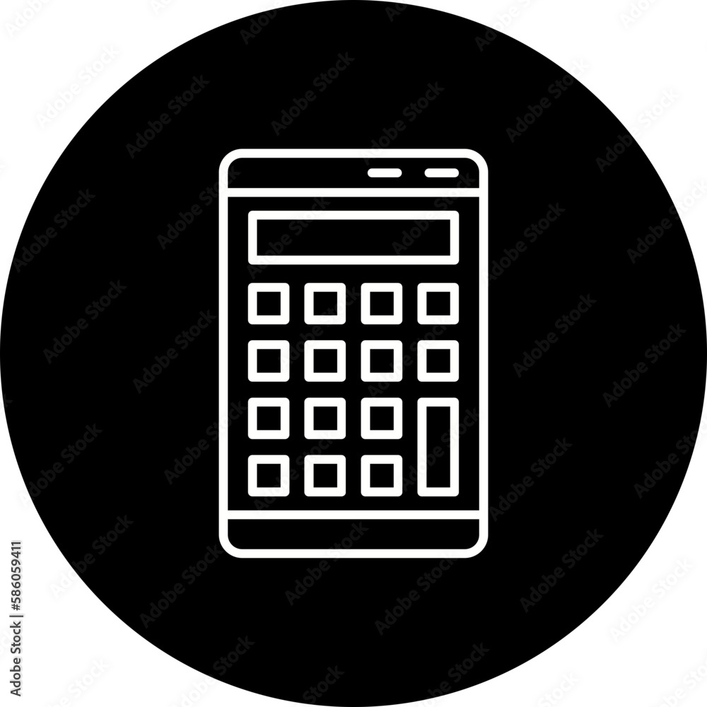 Calculator Line Inverted Icon Calculator Line Inverted Icon