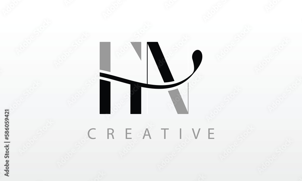 Initial Letter HN Logo. HN Letter Design Vector Illustration. Initial Letter HN Logo. HN Letter Design Vector Illustration.