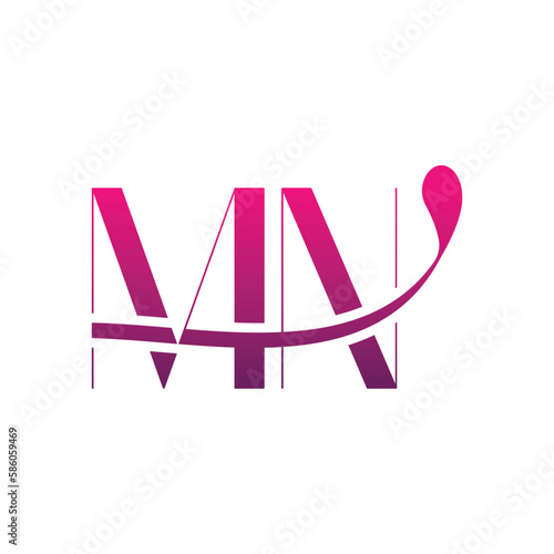 Initial Letter MN Logo. MN Letter Design Vector Illustration.