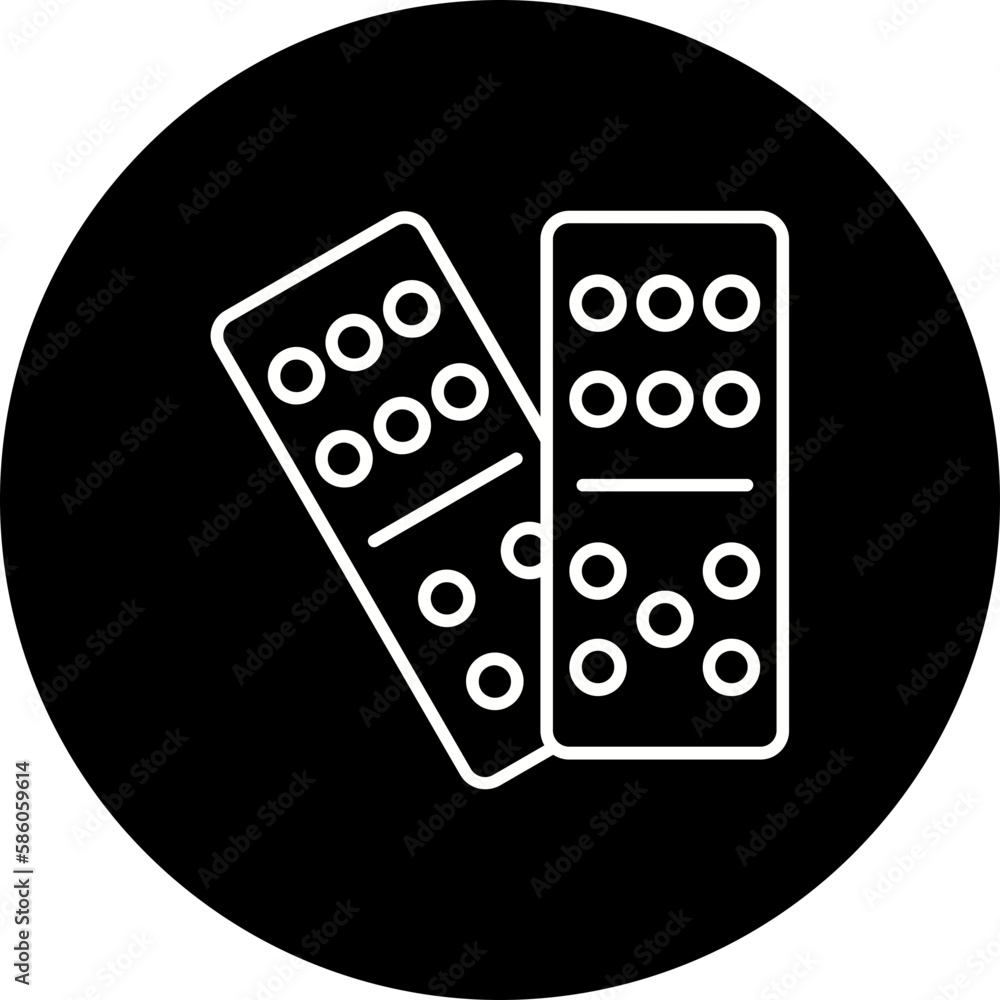 Domino Line Inverted Icon Domino Line Inverted Icon