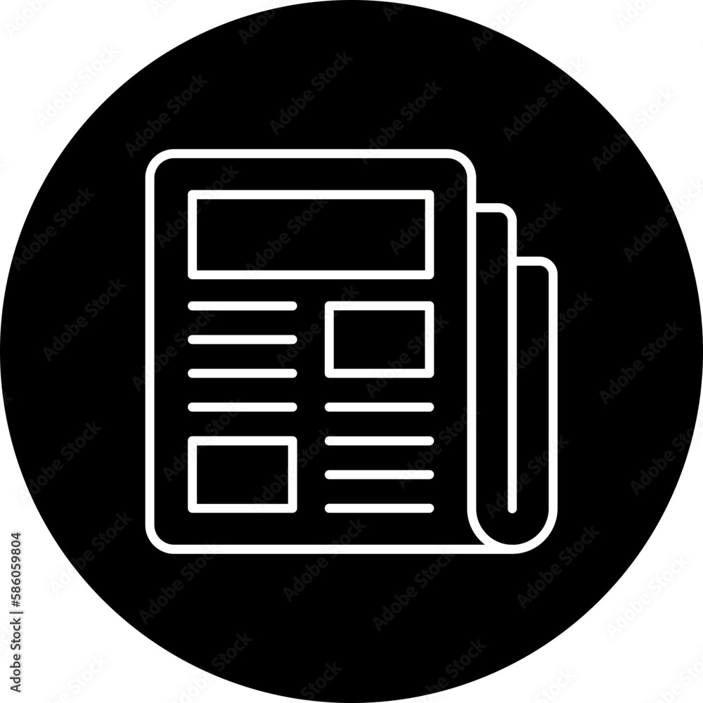 Newspaper Line Inverted Icon Newspaper Line Inverted Icon