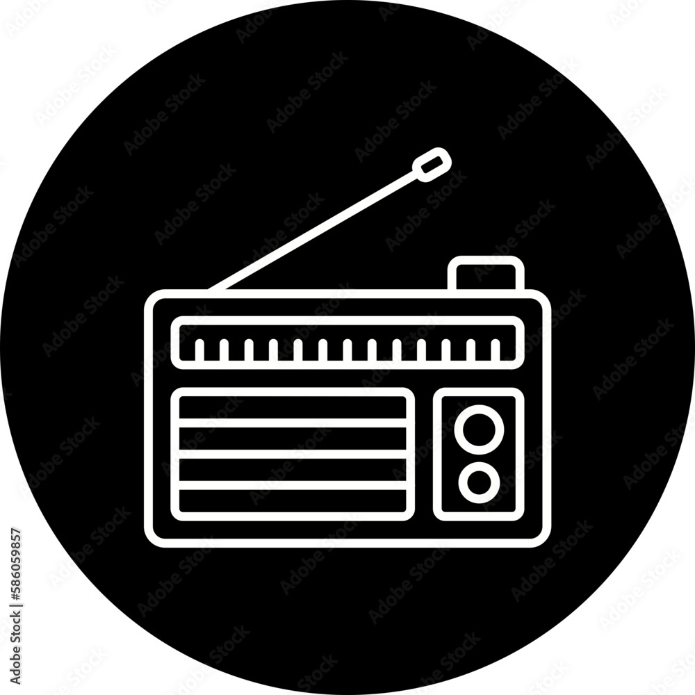 Radio Line Inverted Icon Radio Line Inverted Icon
