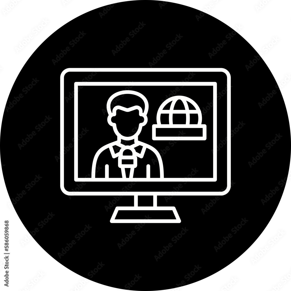 Broadcasting Line Inverted Icon Broadcasting Line Inverted Icon