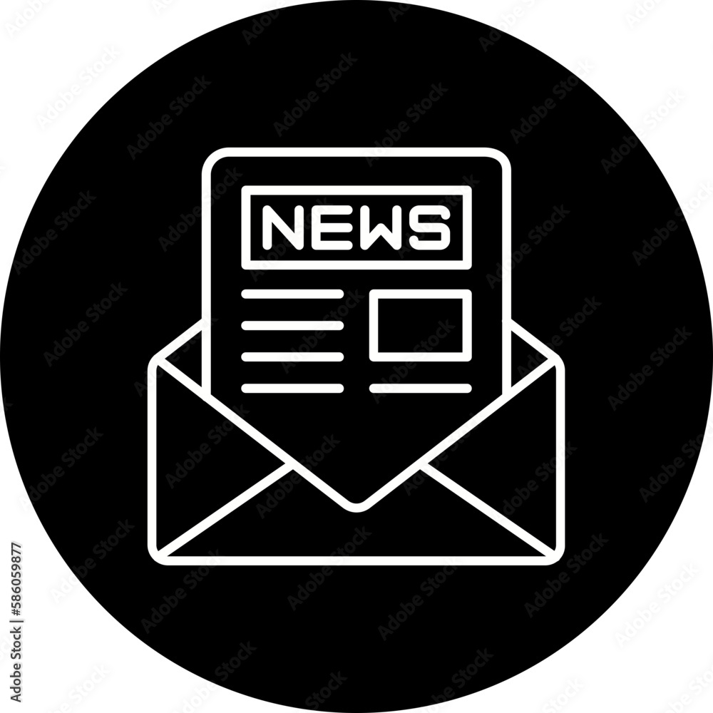 Newsletter Line Inverted Icon Newsletter Line Inverted Icon