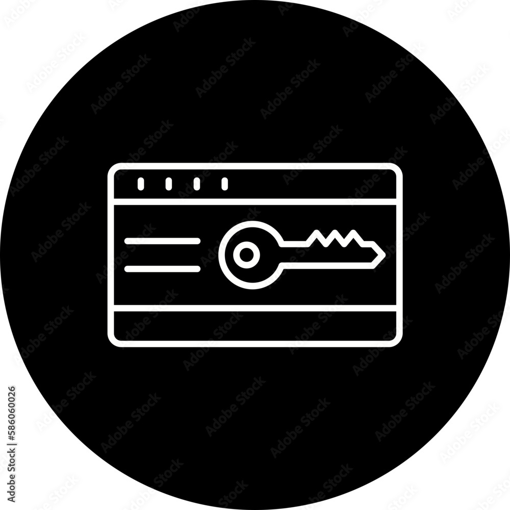 Keycard Line Inverted Icon Keycard Line Inverted Icon