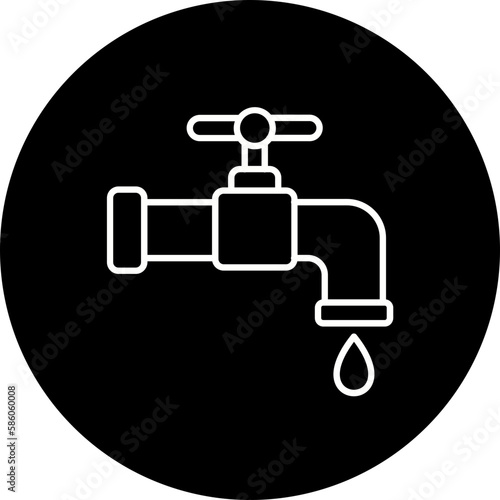 Water Tap Line Inverted Icon