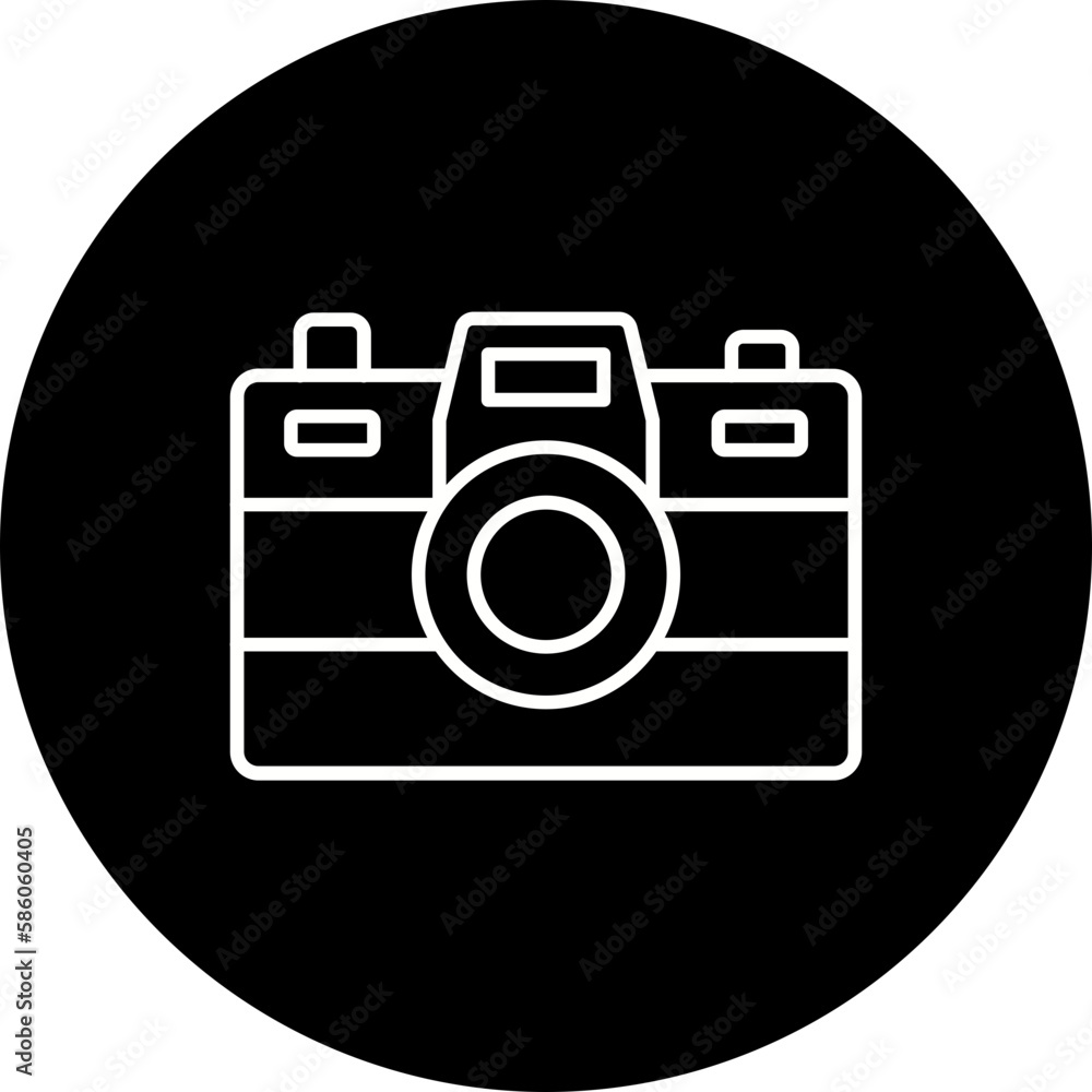 Camera Line Inverted Icon