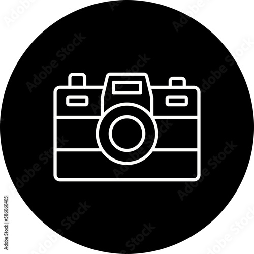 Camera Line Inverted Icon