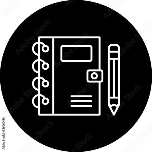 Notebook Line Inverted Icon