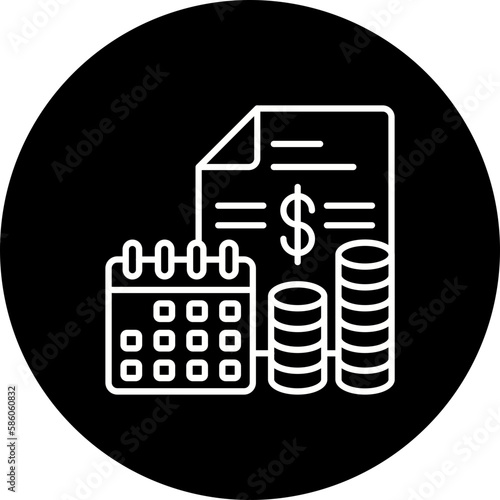 Yearly Report Line Inverted Icon