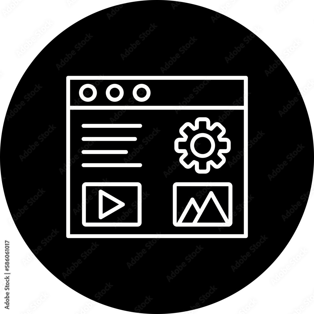 Content Management Line Inverted Icon Content Management Line Inverted Icon