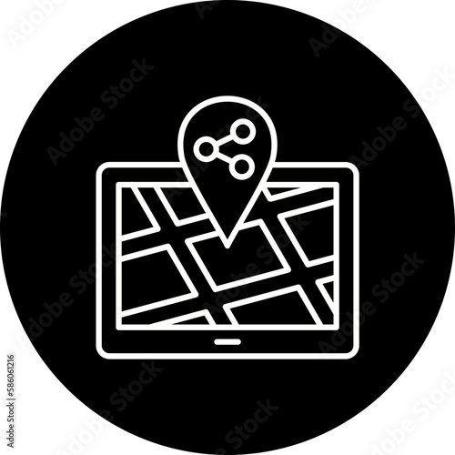 Share Location Line Inverted Icon