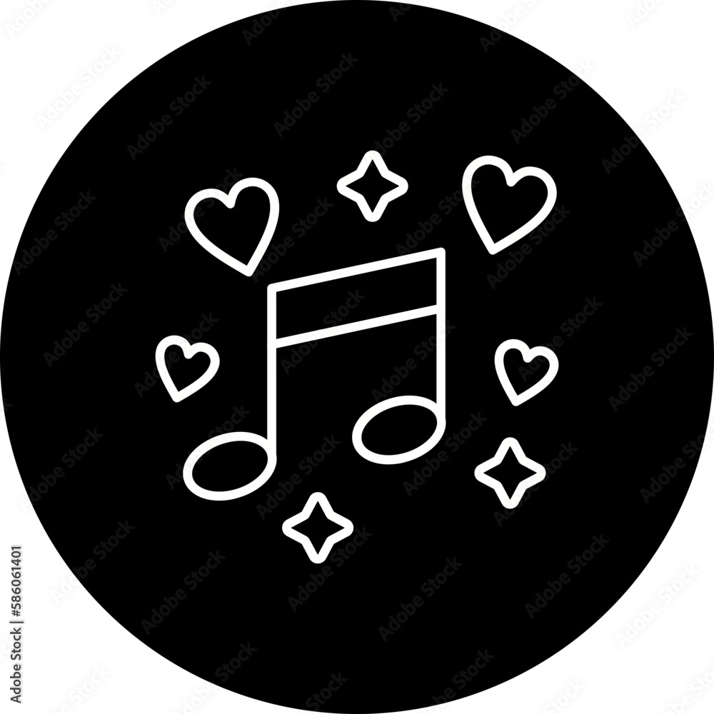 Musical Notes Line Inverted Icon Musical Notes Line Inverted Icon