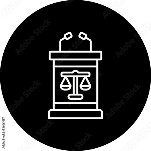 Tribune Line Inverted Icon