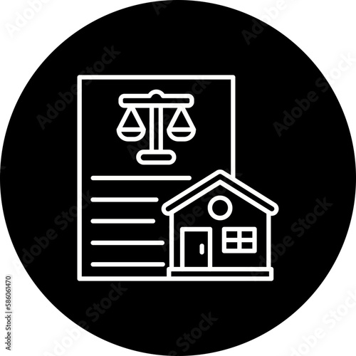 Property Law Line Inverted Icon