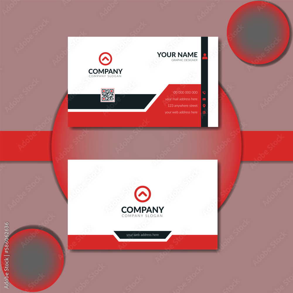 Creative modern red business card template design
