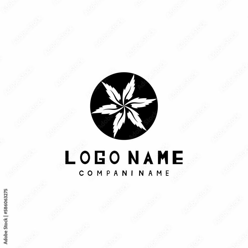 logo daun dengan lingkaran logo daun dengan lingkaran
