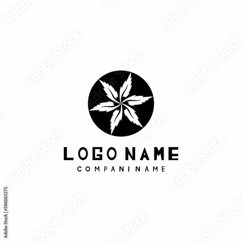 logo daun dengan lingkaran