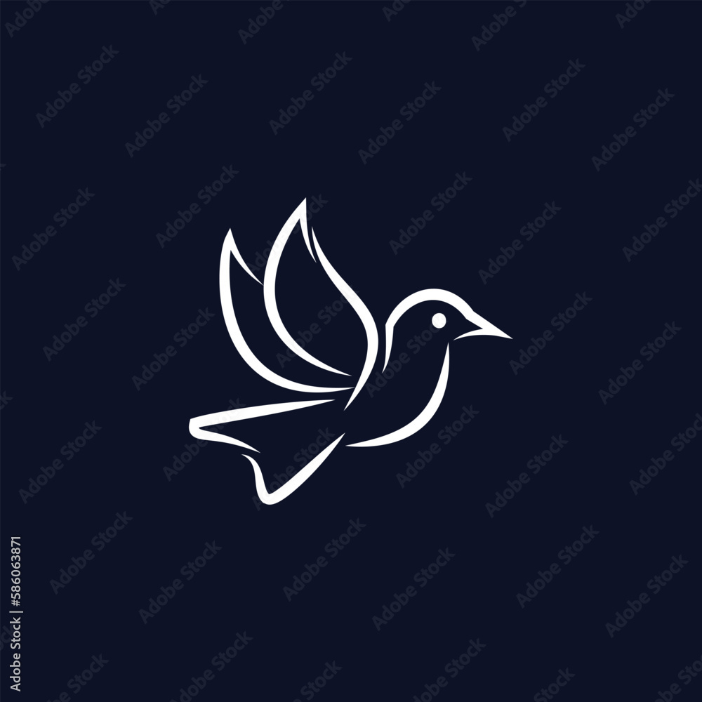 Vector dove illustration free logo design Vector dove illustration free logo design