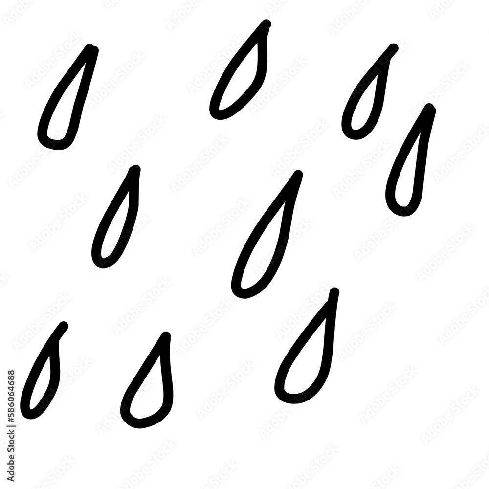 Drop water Rain, Rain drops, Rainly vector line Drop water Rain, Rain drops, Rainly vector line