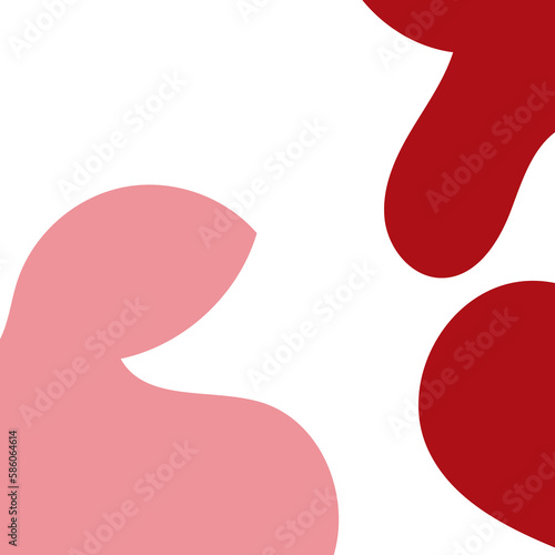 Pink red Abstract Shapes Decor 