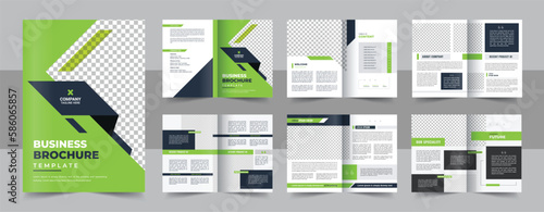 Business brochure template layout design, 12 page corporate brochure editable template layout, creative business brochure template design
