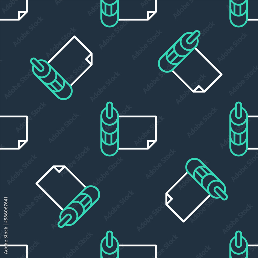 Line Roll of paper icon isolated seamless pattern on black background. Vector Line Roll of paper icon isolated seamless pattern on black background. Vector