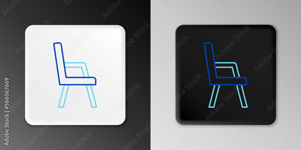 Line Armchair icon isolated on grey background. Colorful outline concept. Vector Line Armchair icon isolated on grey background. Colorful outline concept. Vector