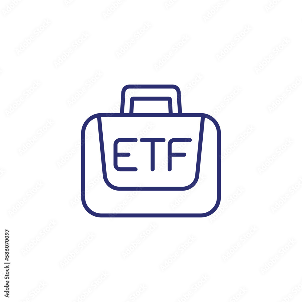 ETF portfolio line icon, exchange traded funds ETF portfolio line icon, exchange traded funds