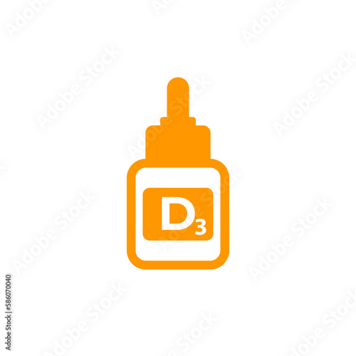d3 vitamin dropper bottle icon