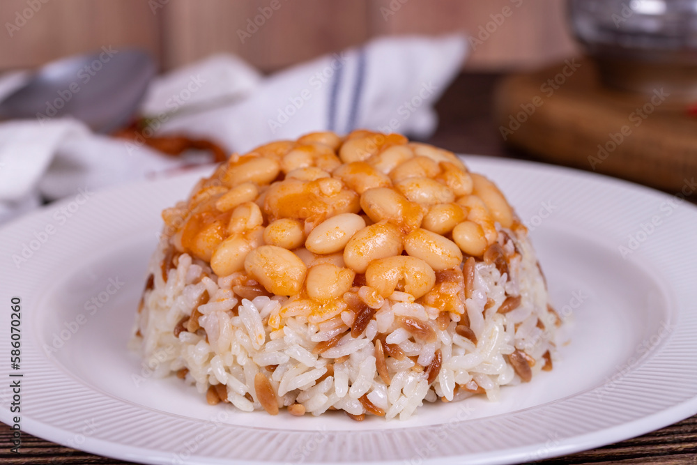 Dry bean pilaf. Prepared with the perfect harmony of dry beans and rice, this dish is both