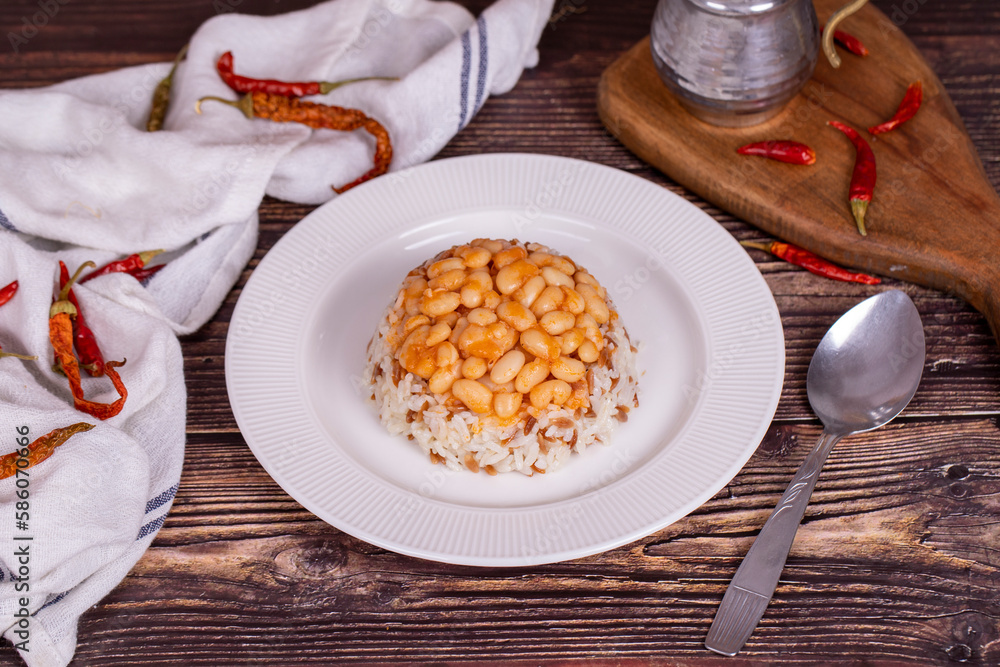 Dry bean pilaf. Prepared with the perfect harmony of dry beans and rice