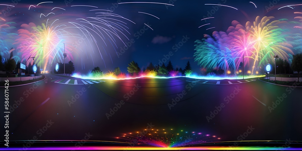 Photo of a vibrant fireworks show over a calm body of water Photo of a vibrant fireworks show over a calm body of water