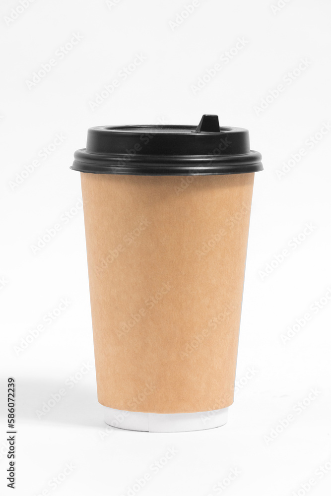 Brown paper cup for tea or coffee isolated on white background. Brown paper cup for tea or coffee isolated on white background.