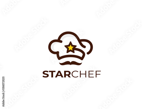 Star Chef restaurant logo design template