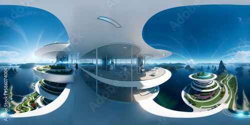 Photo of a modern circular building with a unique entrance