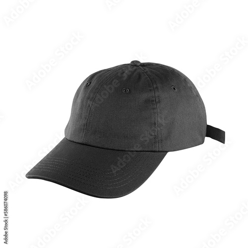 Black hat cap mockup transparent isolated