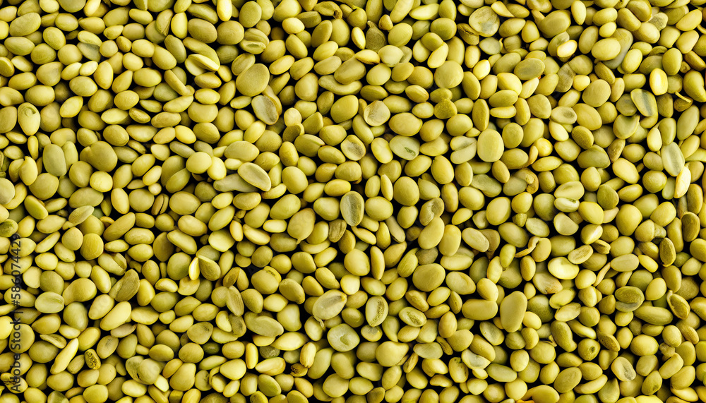 Mung bean seeds food panoramic background, close-up with Generative AI Technology Mung bean seeds food panoramic background, close-up with Generative AI Technology