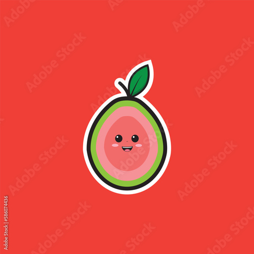 guava cute icon vector design