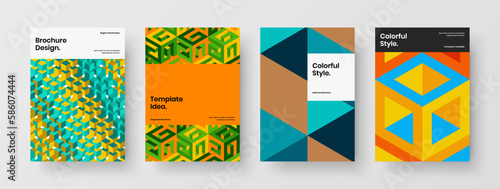 Clean mosaic shapes banner concept collection. Abstract corporate cover design vector template composition.