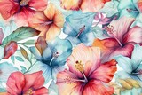 Illustration of vibrant and colorful flowers painted in watercolor on a white background created with Generative AI technology