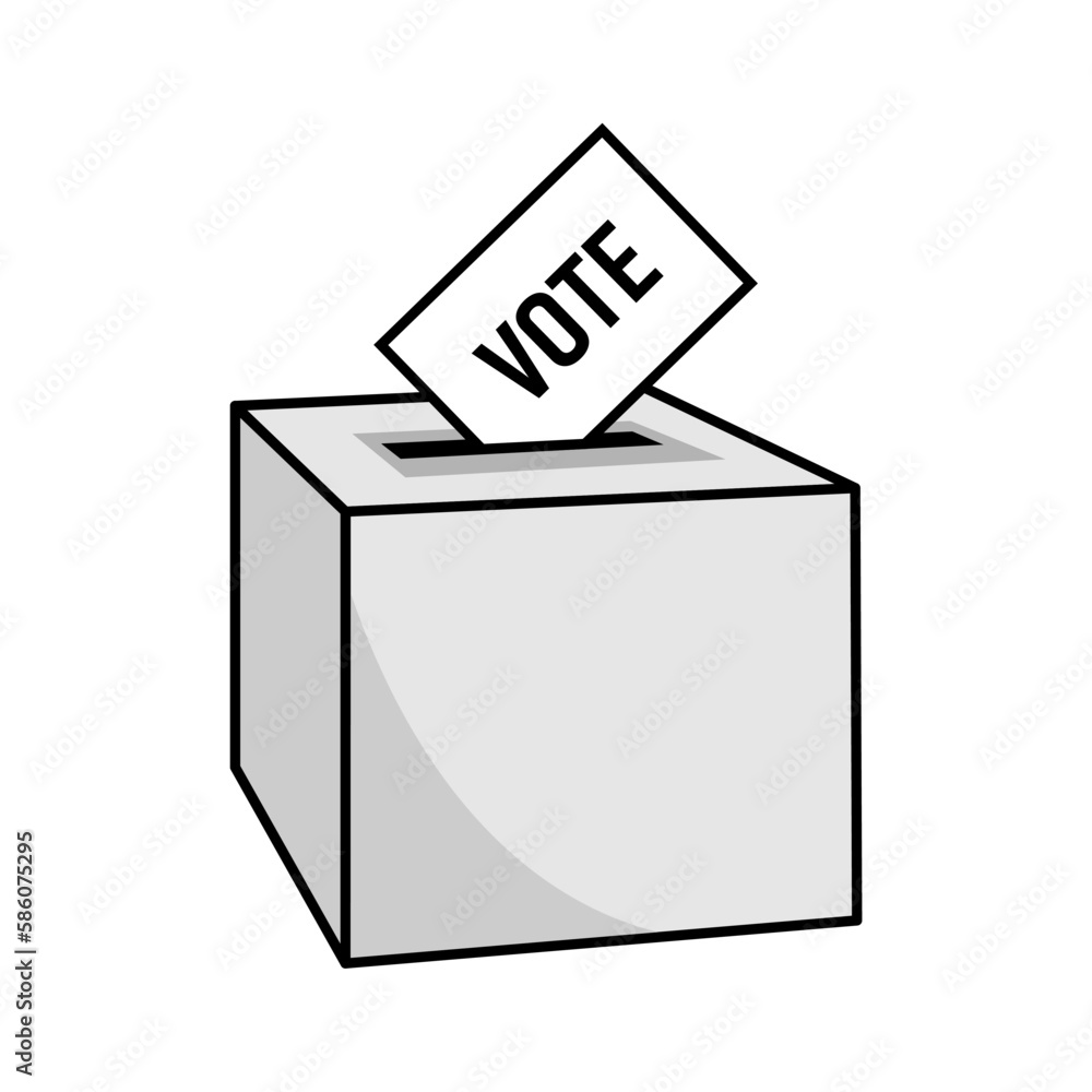 Icon for ballot box and voting box isolated on white background. Election icon. Icon for ballot box and voting box isolated on white background. Election icon.