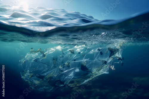 Environmental plastic pollution in the ocean - Generative AI