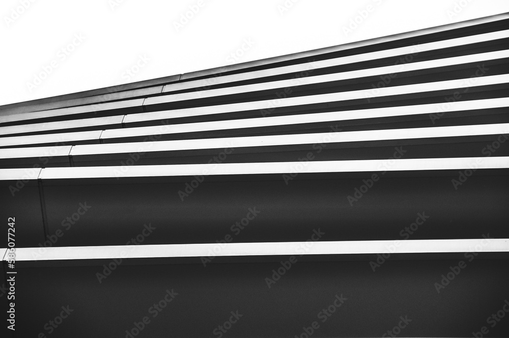 wall facade black and white building abstraction architecture - obrazy, fototapety, plakaty 